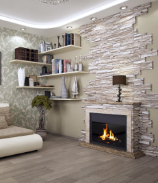 Декоративный камень в дизайне интерьера квартиры: идеи, фото и полезные советы