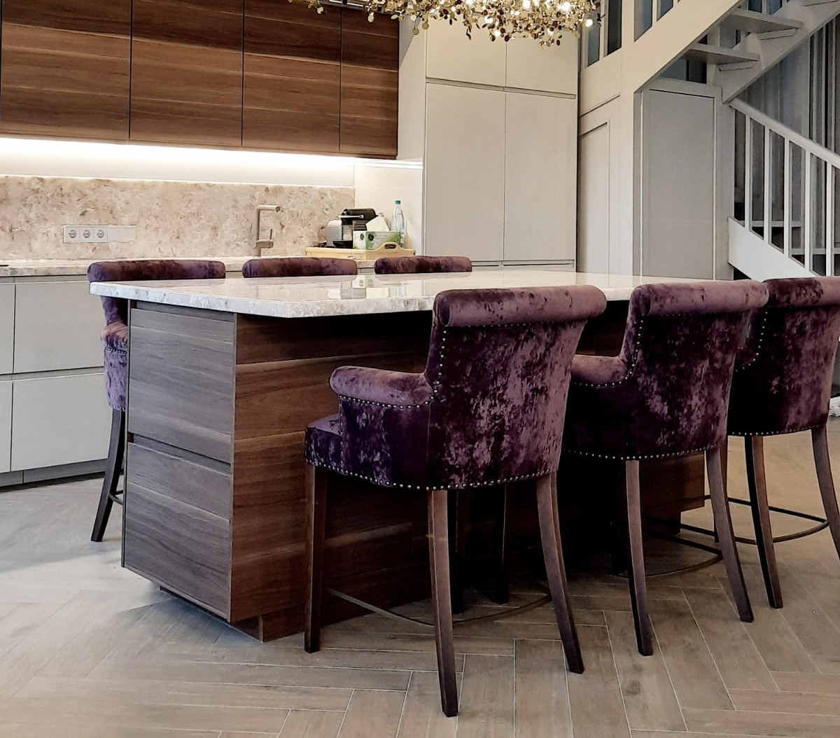 Столешница с полуфартуком и кухонный остров Ораly MH701 Raffia